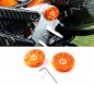Preview: Schwingarmbolzen Abdeck Kappen Orange passend für KTM 690 SMC R Enduro R 2008-24