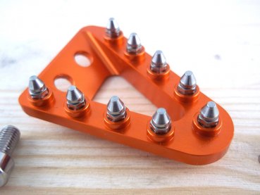 Fußbremshebelauftritt  + Schalthebel Spitze Orange passend für KTM 125-500 SX F EXC F 2017-25