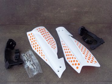 Handguards Handschützer weiß orange passend für KTM SX SXF EXC EXCF