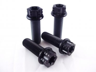 Gabelfuß Titanschrauben 4x M8x25 schwarz passend für KTM EXC SX SMR Husaberg Husqvarna FE TE FS FC FX GasGas