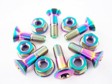 Titan Kettenrad Schrauben Set Rainbow passend für Husqvarna 701 FE FX FC FX FS Husaberg KTM 690 SMC R Enduro R EXC SX SXF SXS