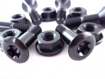 Titan Kettenrad Schrauben Set Schwarz passend für KTM 690 SMC R Enduro R EXC SX SXF SXS Husqvarna 701 FE FX FC FX FS Husaberg