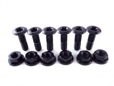 Titan Kettenrad Schrauben Set Schwarz passend für KTM 690 SMC R Enduro R EXC SX SXF SXS Husqvarna 701 FE FX FC FX FS Husaberg