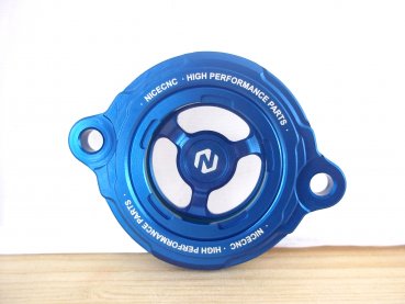 Preview: Ölfilterdeckel mit Schauglas blau passend für Husqvarna 701 Supermoto Enduro Vitpilen Norden 901