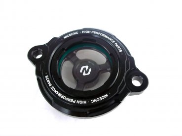 Preview: Ölfilterdeckel mit Schauglas schwarz passend für KTM 690 SMC R Enduro R Duke