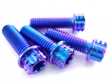 Lenkerklemmung Titanschrauben Violett-Blau 4x M8x25 passend für Husqvarna 701 FE FC FX KTM 690 SMC-R EXC SX F