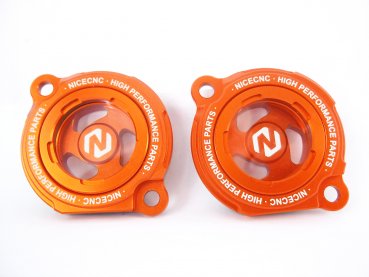 2x Schauglas Ölfilterdeckel orange passend für KTM 2000-07 250 400 450 525 560 SX EXC SMR RFS Motor