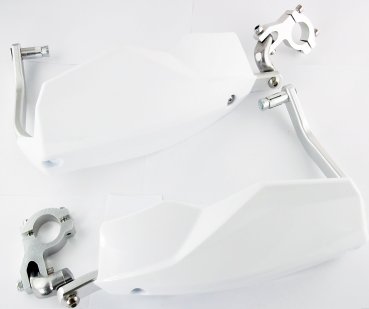 Handguards Handschützer Schwarz, Weiß, Carbon Optik passend für Husaberg Husqvarna TE FE FS FC FX
