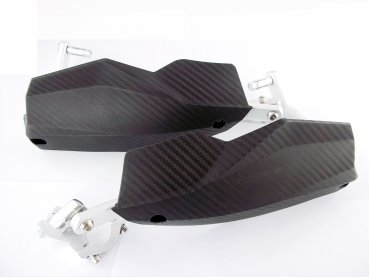 Handguards Handschützer Schwarz, Weiß, Carbon Optik passend für KTM 690 SMC SMCR Enduro R