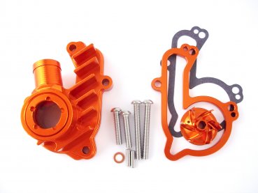 Tuning Wasserpumpe + Deckel Orange passend für KTM 250 350 SXF EXCF 2016-23