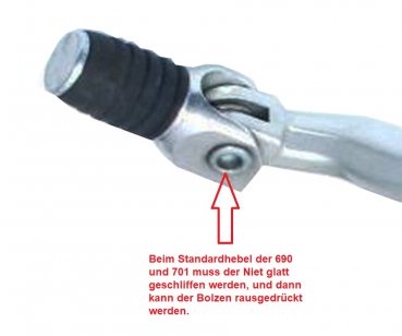 Fußbremshebelauftritt + Schalthebel Spitze blau passend für Husqvarna 701