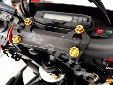Preview: Lenkerklemmung Titanschrauben goldfarben 4x M8x25 passend für KTM 690 SMC-R EXC SX F Husqvarna 701 FE FC FX