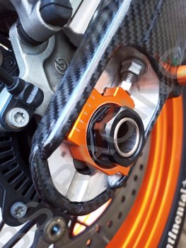 Achsblöcke orange  passend für KTM 690 SMC-R Enduro R Adventure Duke