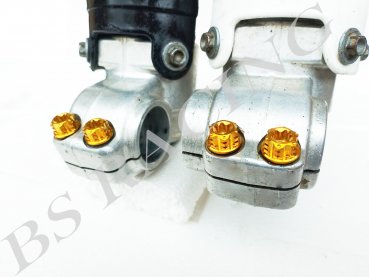 Gabelfuß Titanschrauben 4x M8x25 goldfarben passend für KTM EXC SX SMR Husaberg Husqvarna FE TE FS FC FX GasGas