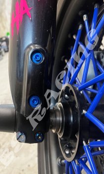 Gabelschützer Schrauben Set 6+2 blau passend für Husqvarna 701 FE TE TC FX FC KTM