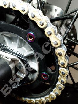 Preview: Titan Kettenrad Schrauben Set Rainbow passend für Husqvarna 701 FE FX FC FX FS Husaberg KTM 690 SMC R Enduro R EXC SX SXF SXS