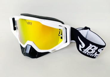 Downhill MTB Enduro Mountainbike Brille Skibrille Snowboardbrille Goggle DH-V4 Apex Edition | White Gold Mirror