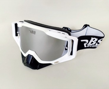 Downhill MTB Enduro Mountainbike Brille Skibrille Snowboardbrille Goggle DH-V7 Pro Edition | White Silver Chrome