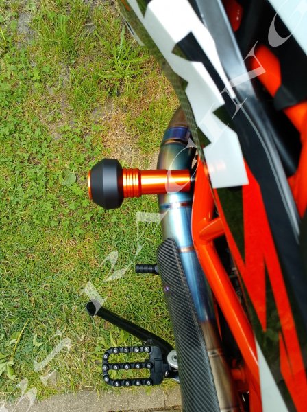 Rahmen Sturzpad Set Orange-Schwarz passend für KTM 690 SMC R Enduro R 2008-24