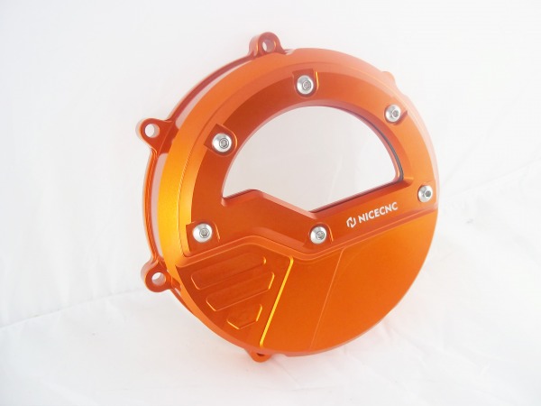 Kupplungsdeckel orange mit Sichtfenster passend für KTM 950 990 2002-14 Adventure LC8 Supermoto Super Duke
