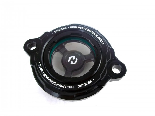 Ölfilterdeckel mit Schauglas schwarz passend für KTM 690 SMC R Enduro R Duke
