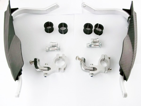 Handguards Handschützer Schwarz, Weiß, Carbon Optik passend für KTM 690 SMC SMCR Enduro R