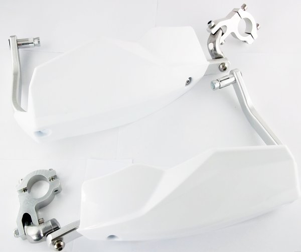 Handguards Handschützer Schwarz, Weiß, Carbon Optik passend für Husaberg Husqvarna TE FE FS FC FX