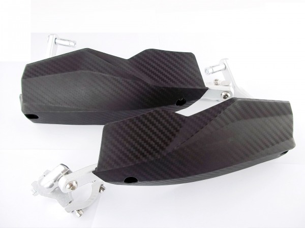 Handguards Handschützer Schwarz, Weiß, Carbon Optik passend für KTM 690 SMC SMCR Enduro R