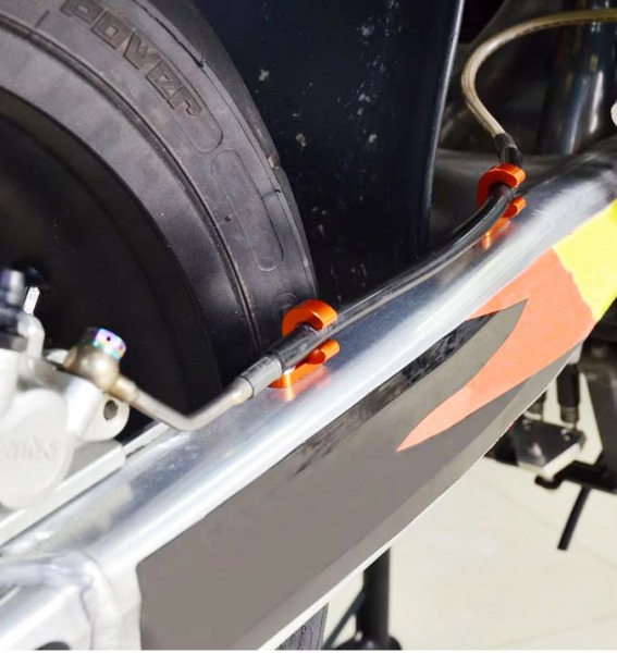 Bremsleitung Halterung Orange passend für KTM SX EXC SMR 1998-2007