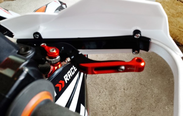 Handguards Handschützer Schwarz, Weiß, Carbon Optik passend für KTM EXC SMR SX Supermoto