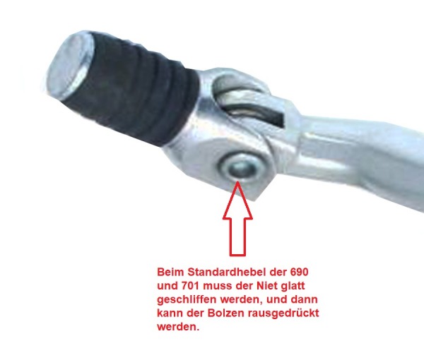 Fußbremshebelauftritt + Schalthebel Spitze Schwarz  passend für KTM 690 SMC R Enduro R 2008-2026