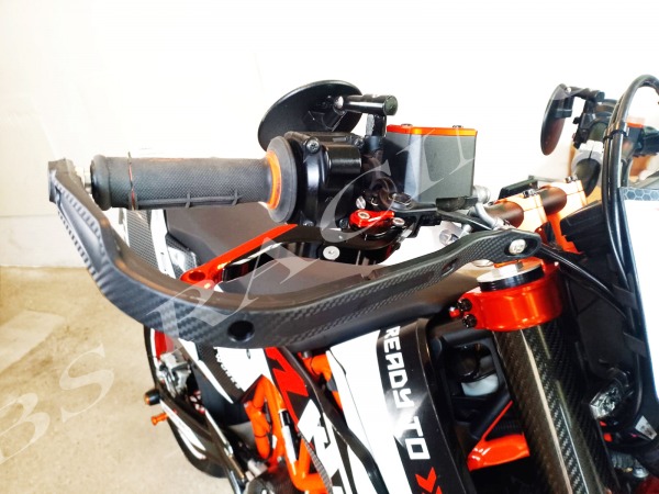Handguards Handschützer  Schwarz Carbon Optik passend für KTM EXC SX SMR Supermoto