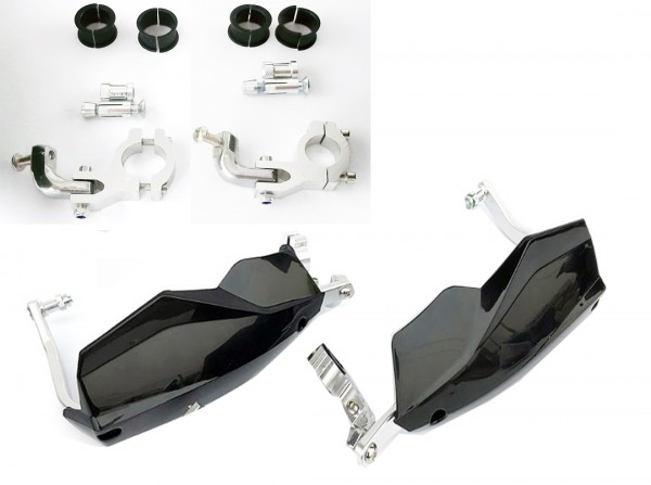 Handguards Handschützer Schwarz, Weiß, Carbon Optik passend für KTM 690 SMC SMCR Enduro R