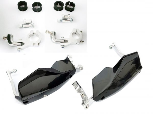 Handguards Handschützer Schwarz, Weiß, Carbon Optik passend für Husaberg Husqvarna TE FE FS FC FX