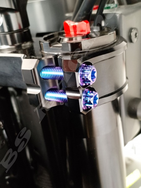 Gabelbrücke Titanschrauben Violett-Blau passend für Husqvarna 701 KTM 690 SMC-R Enduro