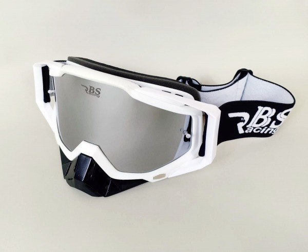 Downhill MTB Enduro Mountainbike Brille Skibrille Snowboardbrille Goggle DH-V7 Pro Edition | White Silver Chrome